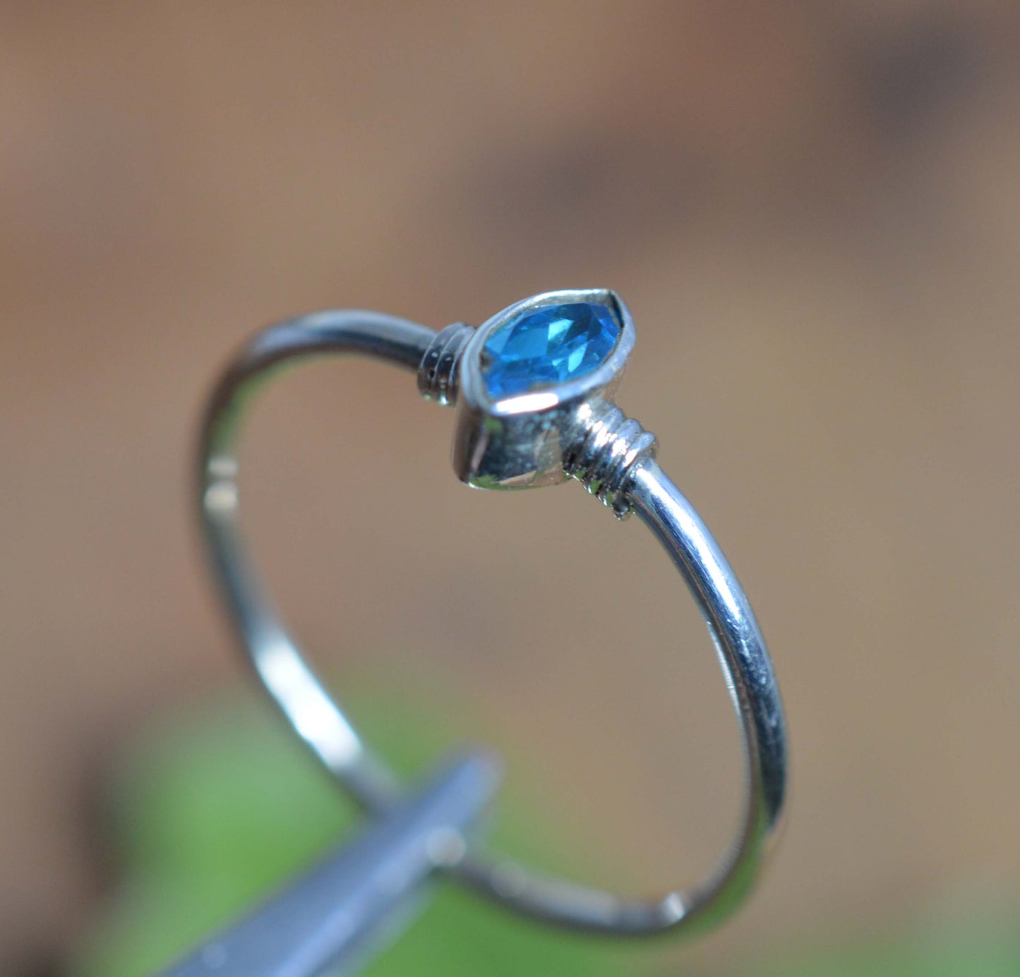 WHOLESALE 5PC 925 SOLID STERLING SILVER FACETED BLUE TOPAZ RING LOT