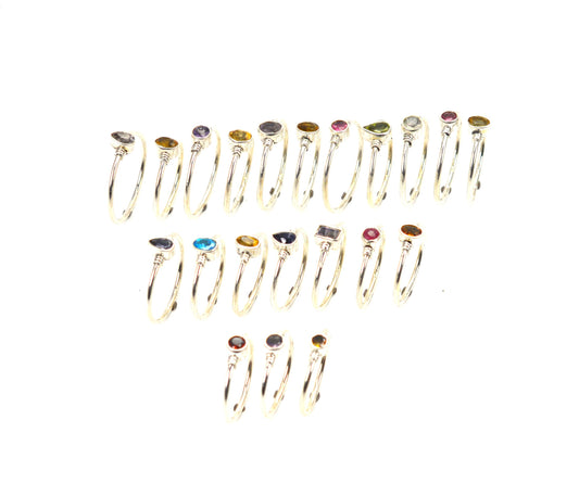 WHOLESALE 21PC 925 SOLID STERLING SILVER CUT GREEN PERIDOT MIX RING LOT
