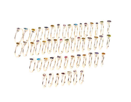 WHOLESALE 51PC 925 SOLID STERLING SILVER CUT YELLOW CITRINE MIX RING LOT
