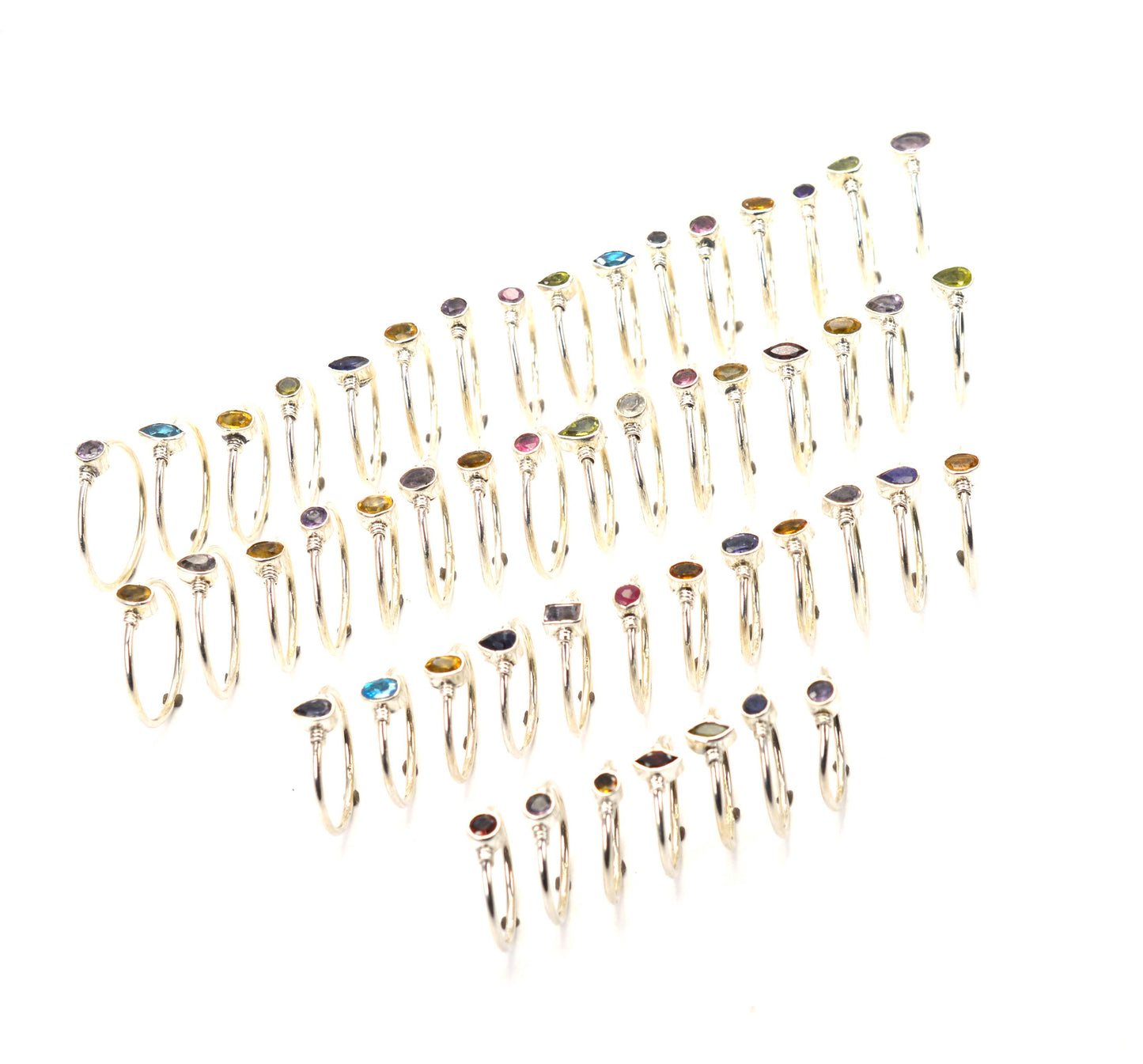 WHOLESALE 51PC 925 SOLID STERLING SILVER CUT YELLOW CITRINE MIX RING LOT