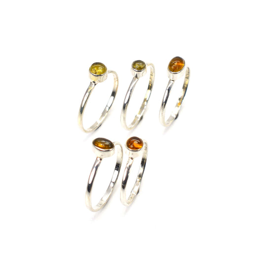 WHOLESALE 5PC 925 SOLID STERLING SILVER YELLOW TOURMALINE RING LOT