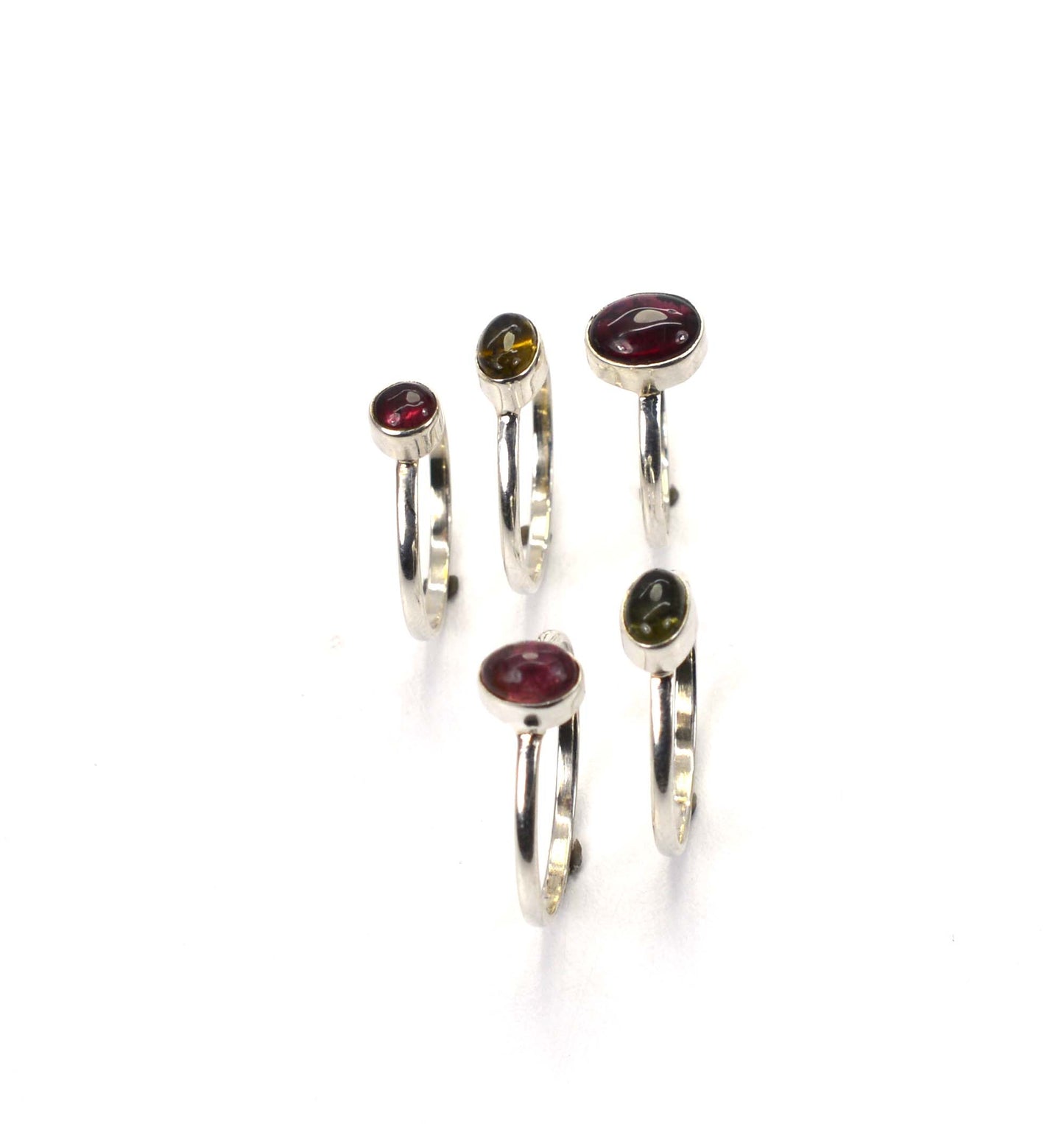 WHOLESALE 5PC 925 SOLID STERLING SILVER YELLOW TOURMALINE MIX STONE RING LOT