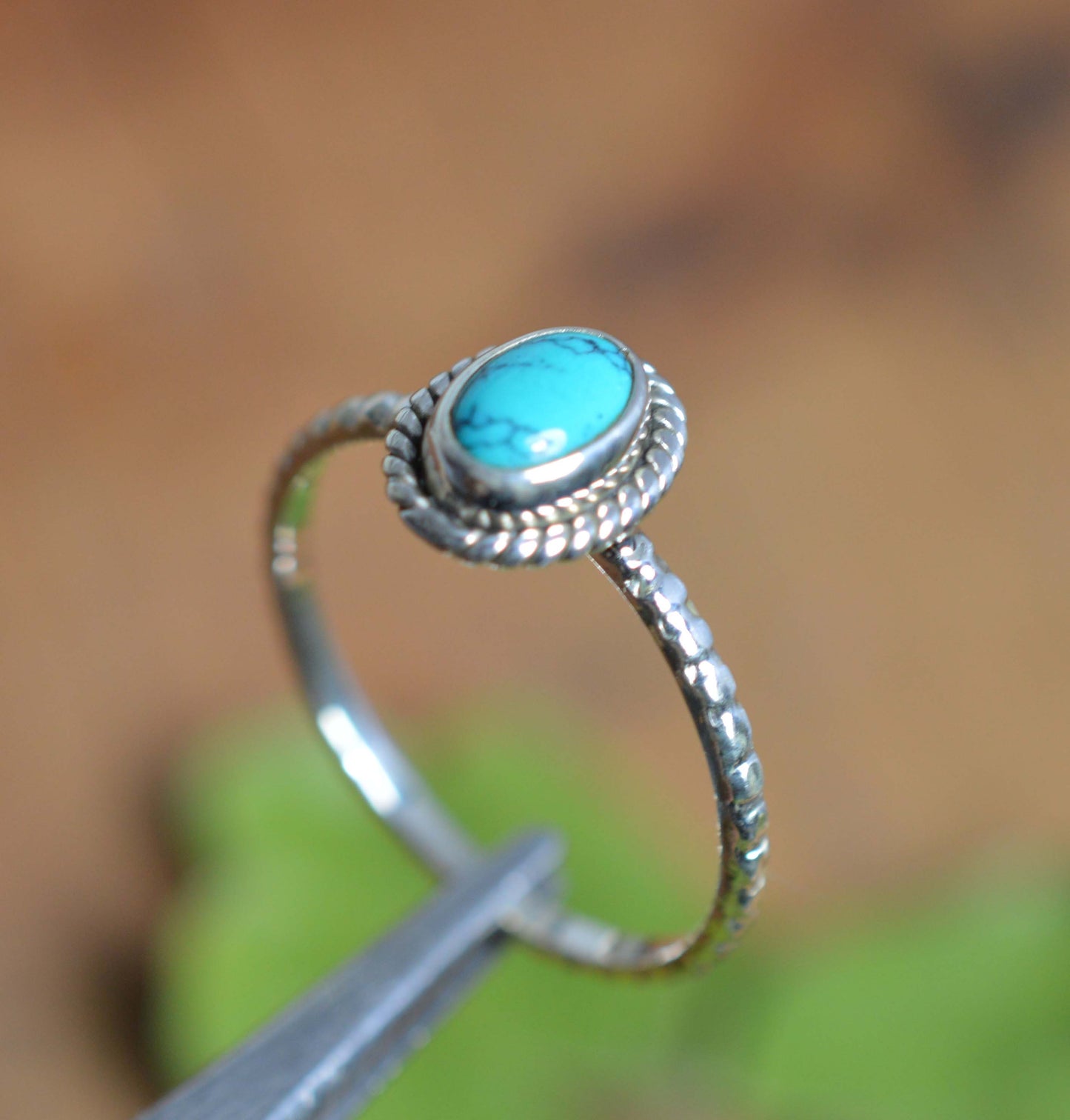 WHOLESALE 5PC 925 SOLID STERLING SILVER BLUE TURQUOISE RING LOT