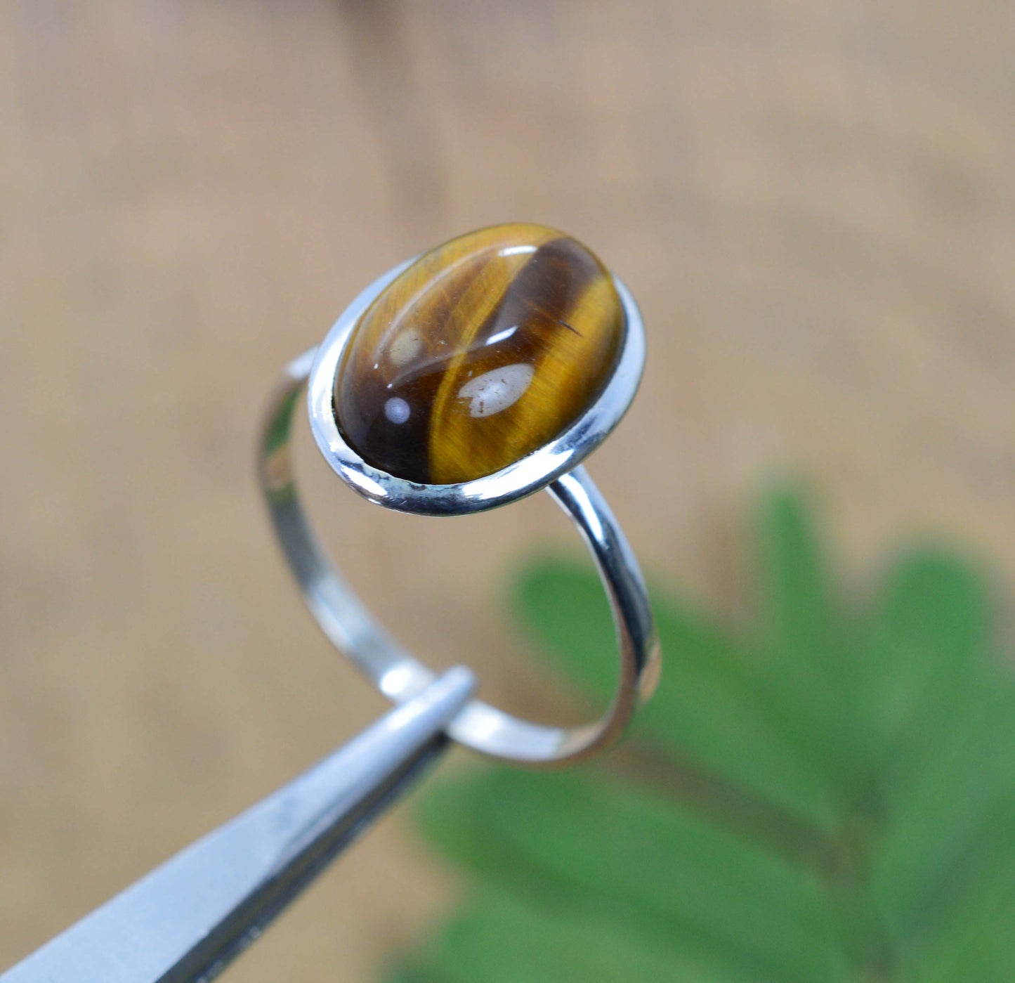 WHOLESALE 5PC 925 SOLID STERLING SILVER TIGER EYE RING LOT