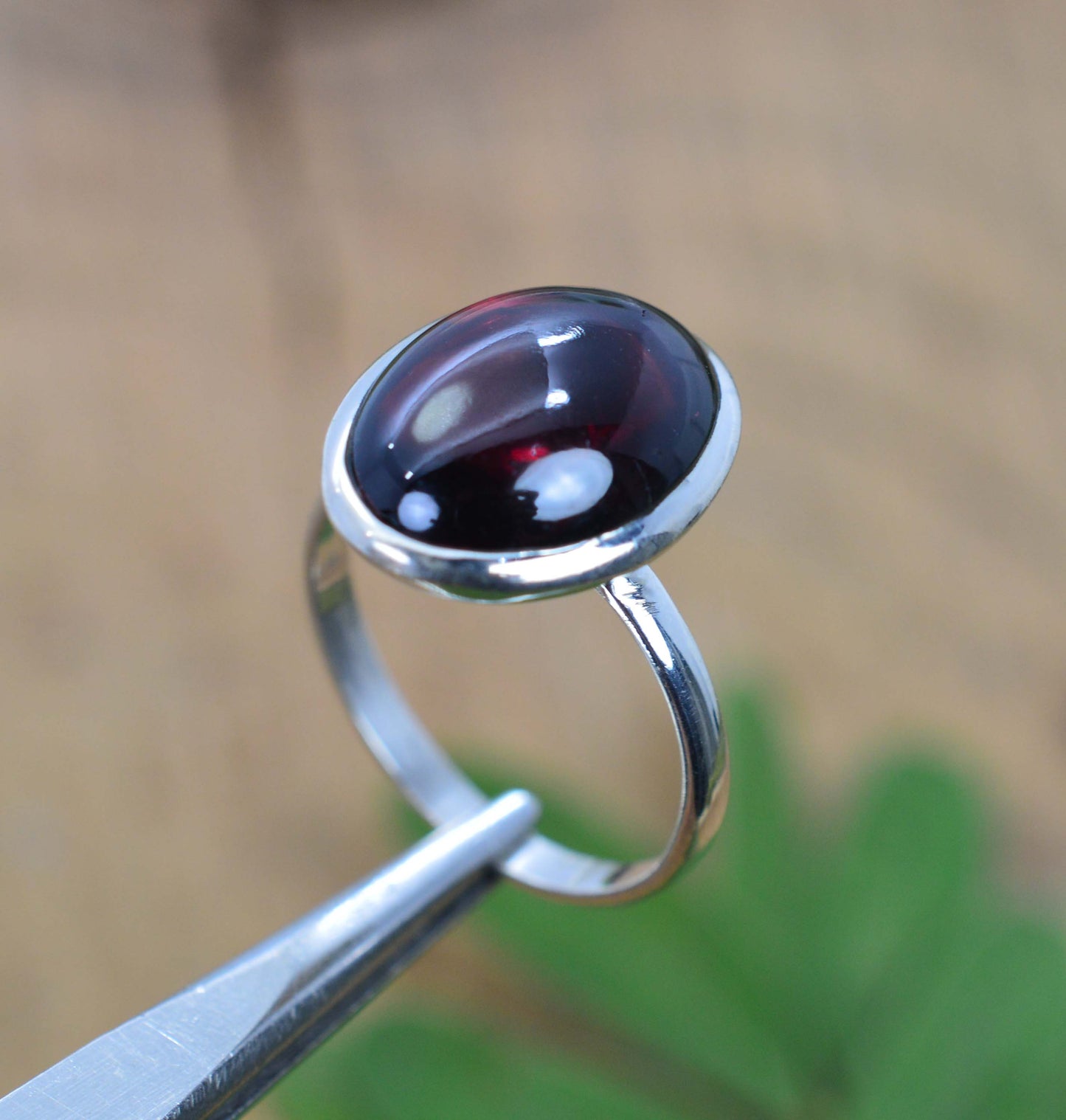 WHOLESALE 5PC 925 SOLID STERLING SILVER RED GARNET RING LOT