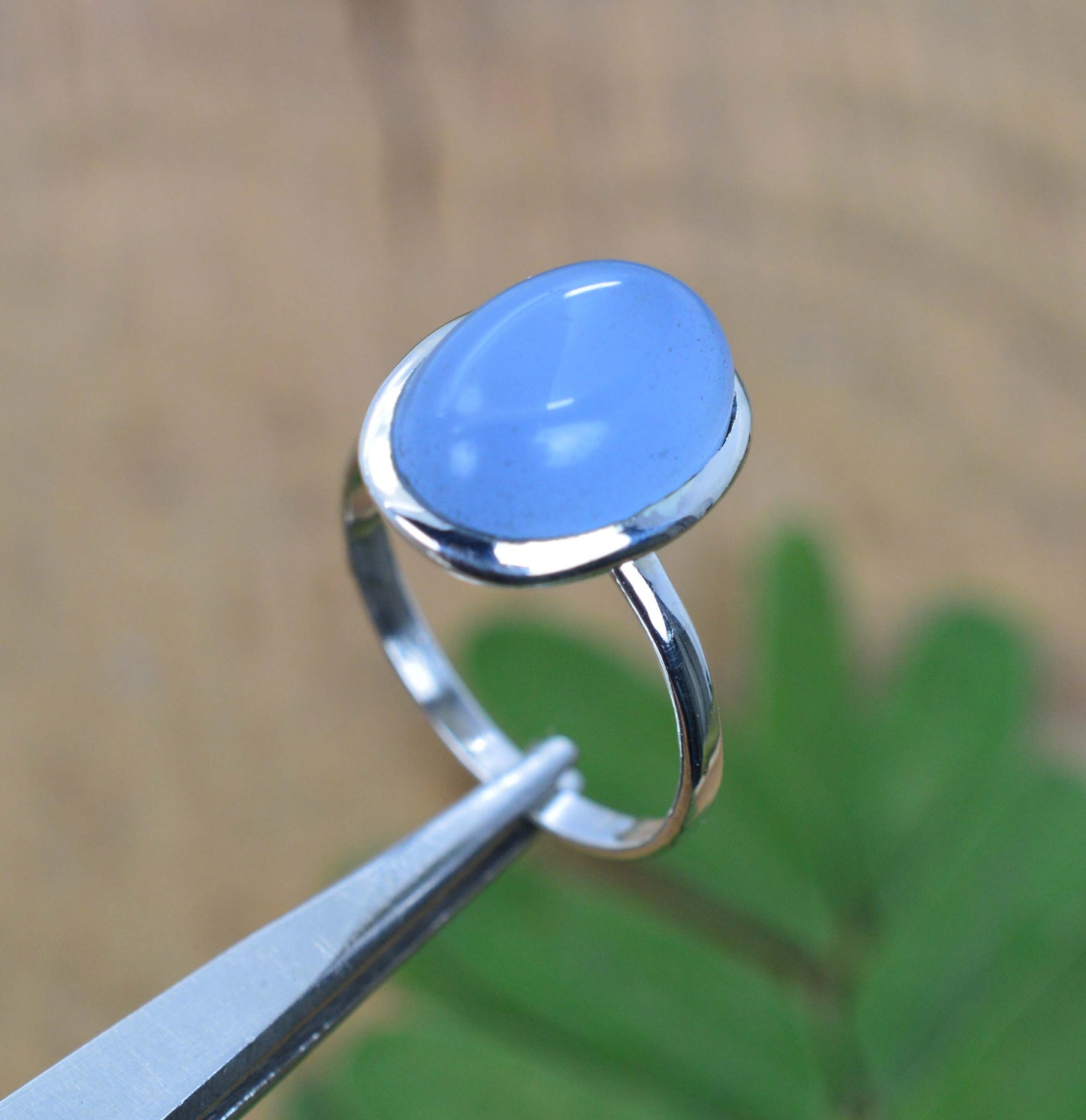 WHOLESALE 5PC 925 SOLID STERLING SILVER BLUE CHALCEDONY RING LOT