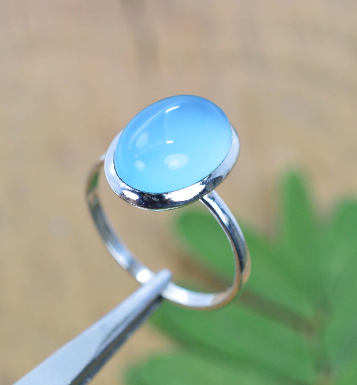 WHOLESALE 5PC 925 SOLID STERLING SILVER AQUA CHALCEDONY RING LOT