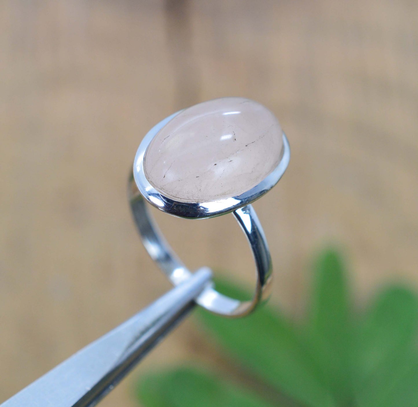 WHOLESALE 5PC 925 SOLID STERLING SILVER PINK ROSE QUARTZ RING LOT
