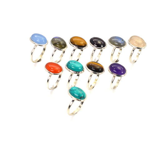WHOLESALE 11PC 925 SOLID STERLING SILVER RED CARNELIAN MIX STONE RING LOT