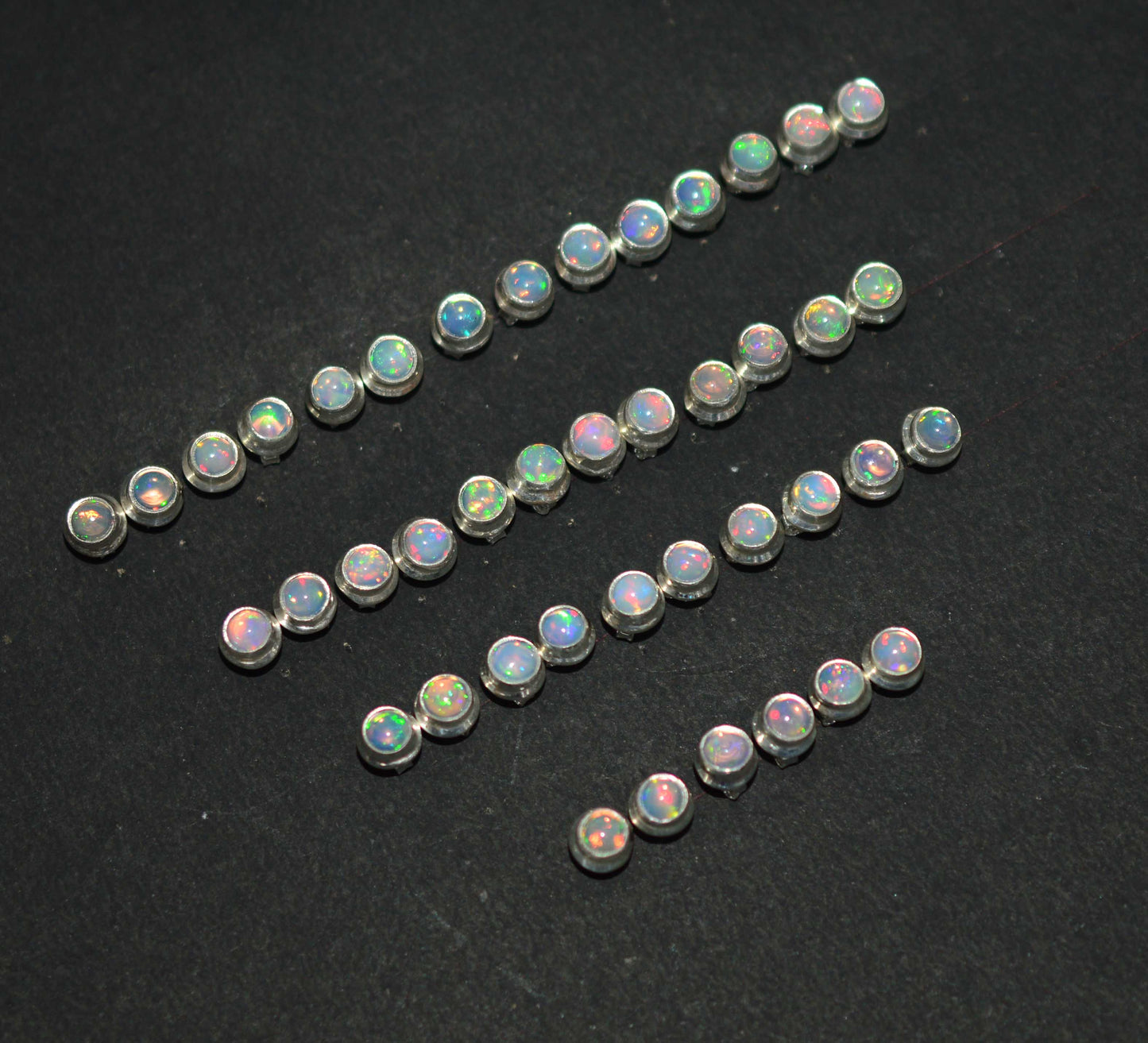 WHOLESALE 21PR 925 SOLID STERLING SILVER ETHIOPIAN OPAL STUD EARRING LOT