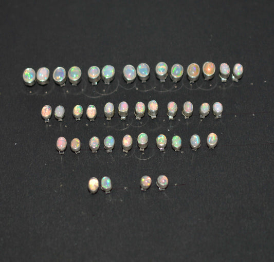 WHOLESALE 20PR 925 SOLID STERLING SILVER ETHIOPIAN OPAL STUD EARRING LOT