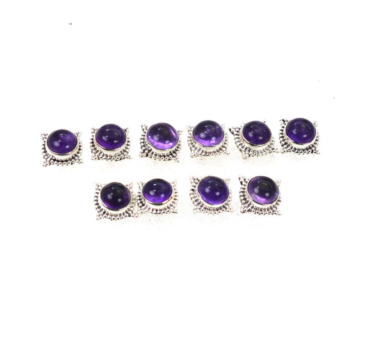 WHOLESALE 5PR 925 SOLID STERLING SILVER PURPLE AMETHYST STUD EARRING LOT