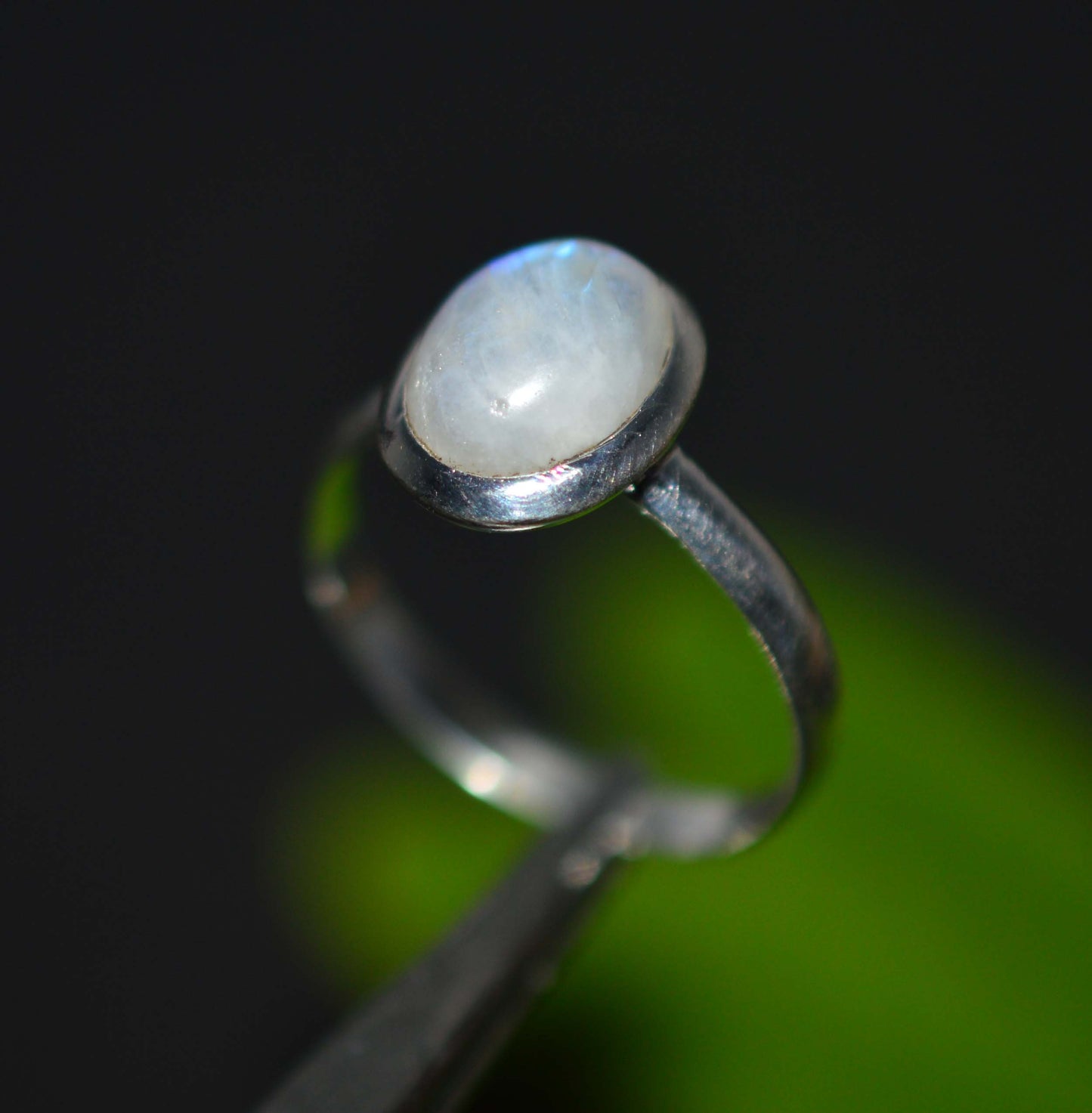 WHOLESALE 5PC 925 SOLID STERLING SILVER WHITE RAINBOW MOONSTONE RING LOT