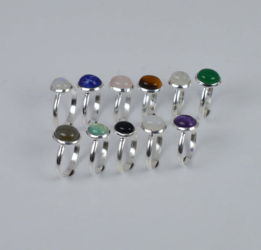 WHOLESALE 11PC 925 SOLID STERLING SILVER PINK ROSE QUARTZ MIX RING LOT