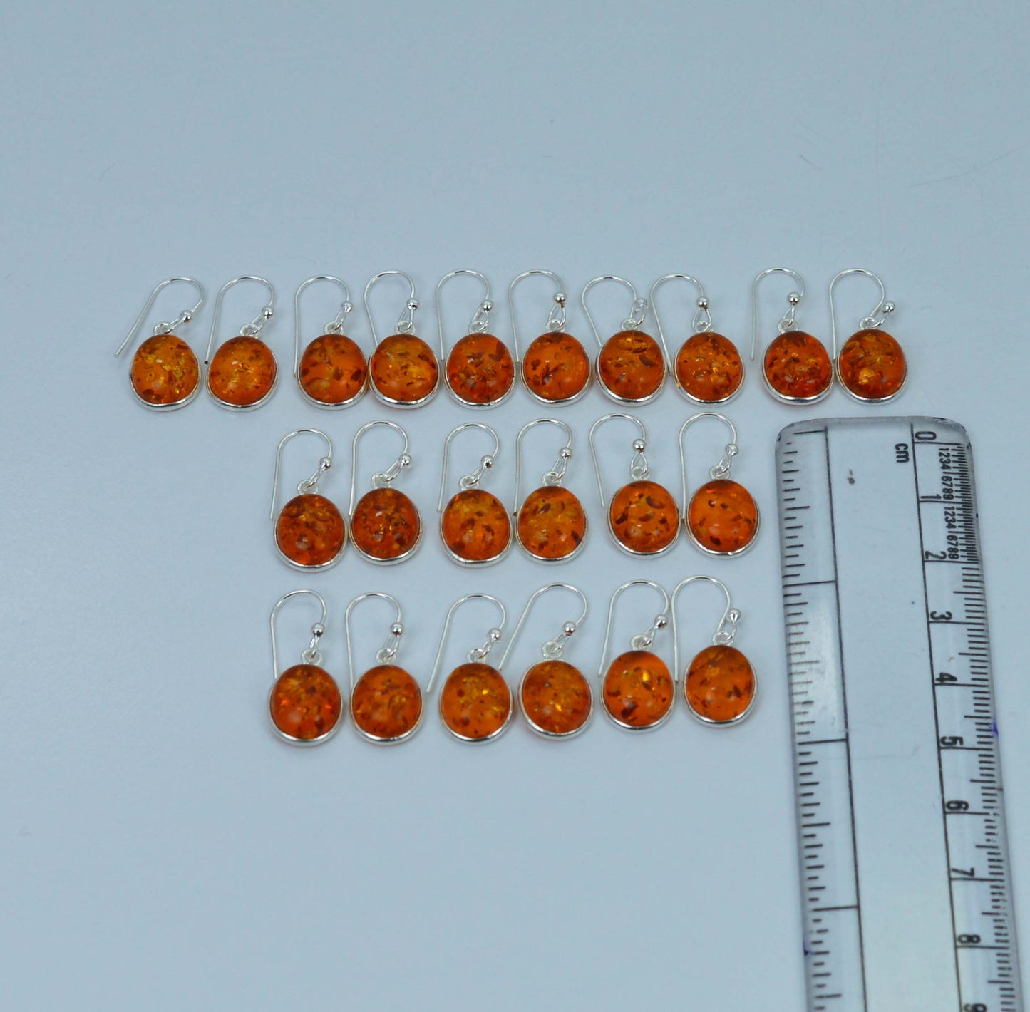 WHOLESALE 11PC 925 SOLID STERLING SILVER YELLOW AMBER HOOK EARRING LOT