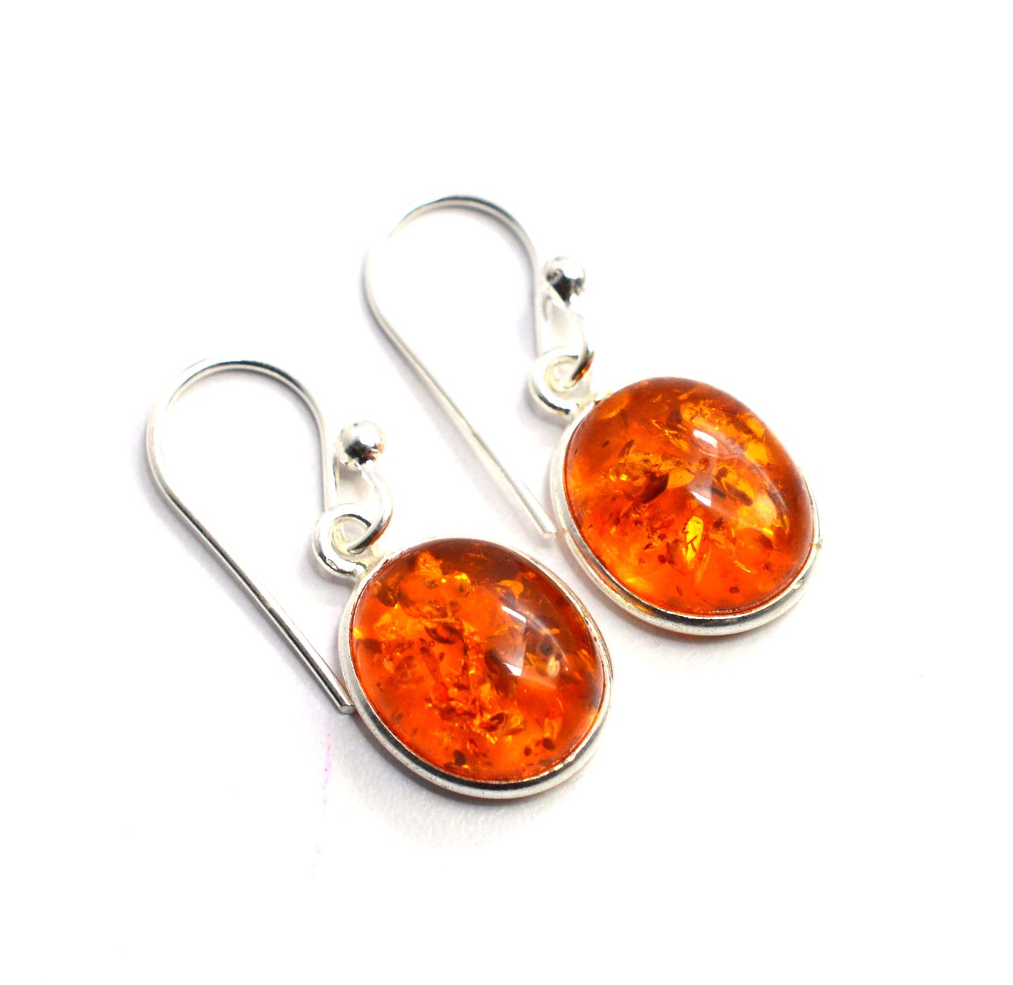 WHOLESALE 11PC 925 SOLID STERLING SILVER YELLOW AMBER HOOK EARRING LOT