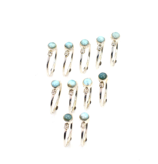 WHOLESALE 11PC 925 SOLID STERLING SILVER BLUE LARIMAR RING LOT