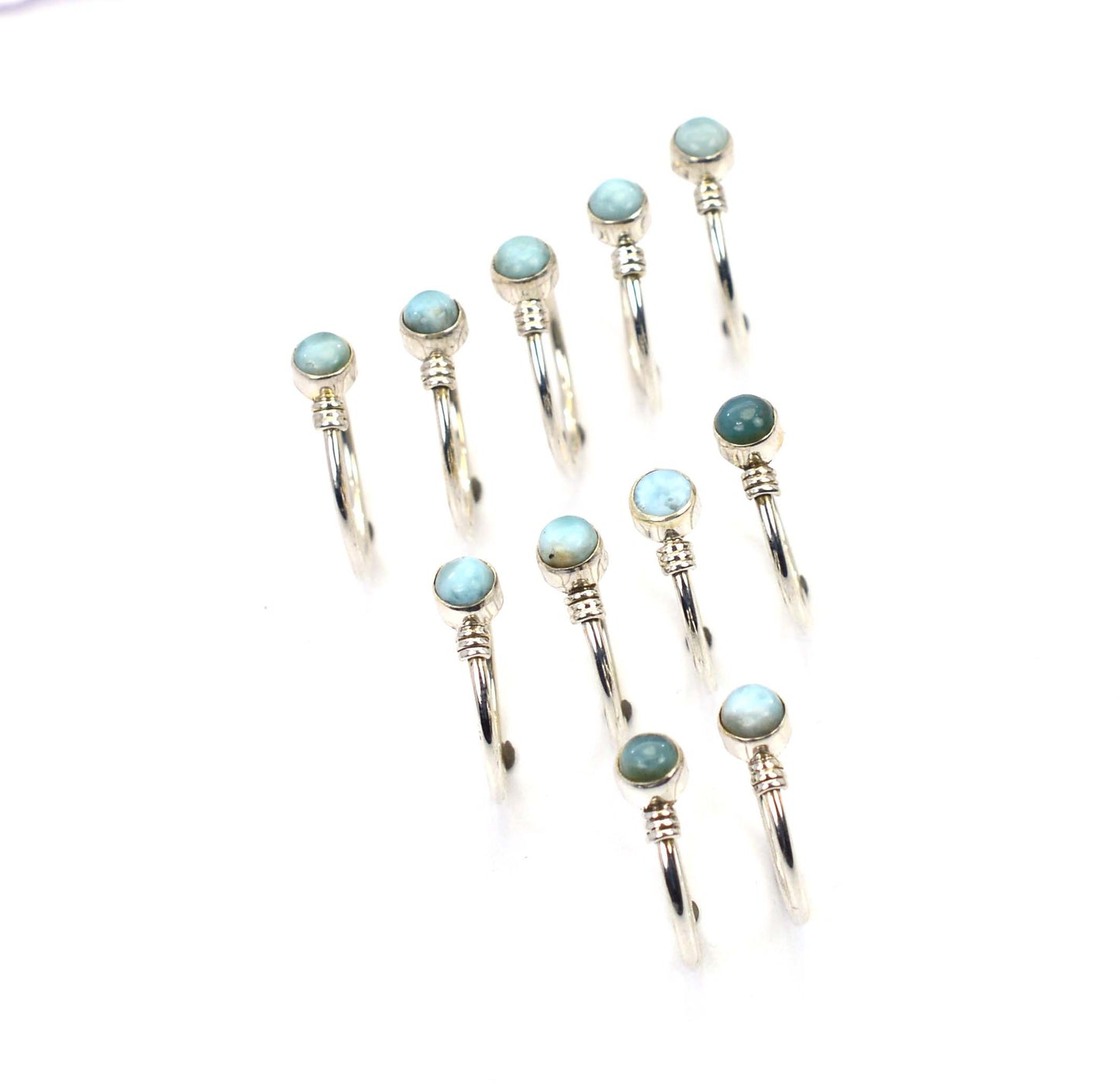 WHOLESALE 11PC 925 SOLID STERLING SILVER BLUE LARIMAR RING LOT