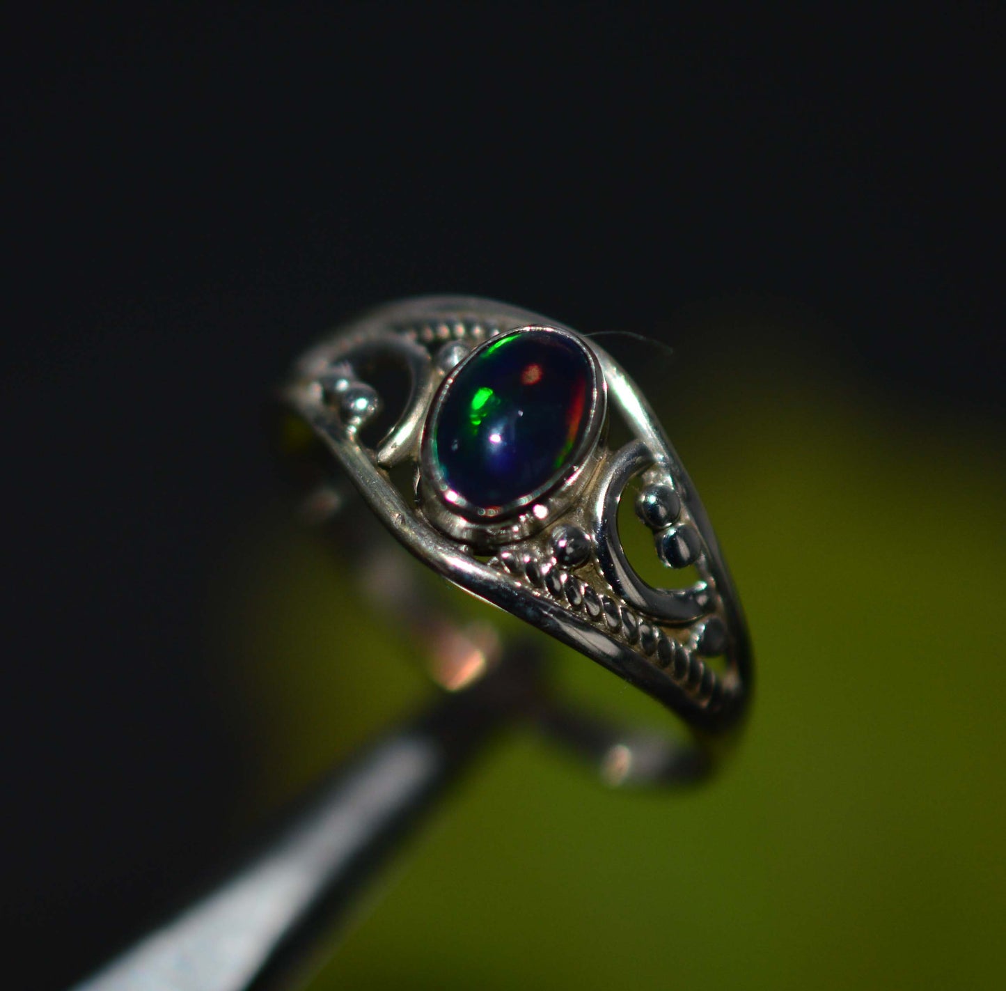 WHOLESALE 11PC 925 SOLD STERLING SILVER NATURAL BLACK ETHIOPIAN OPAL RING LOT