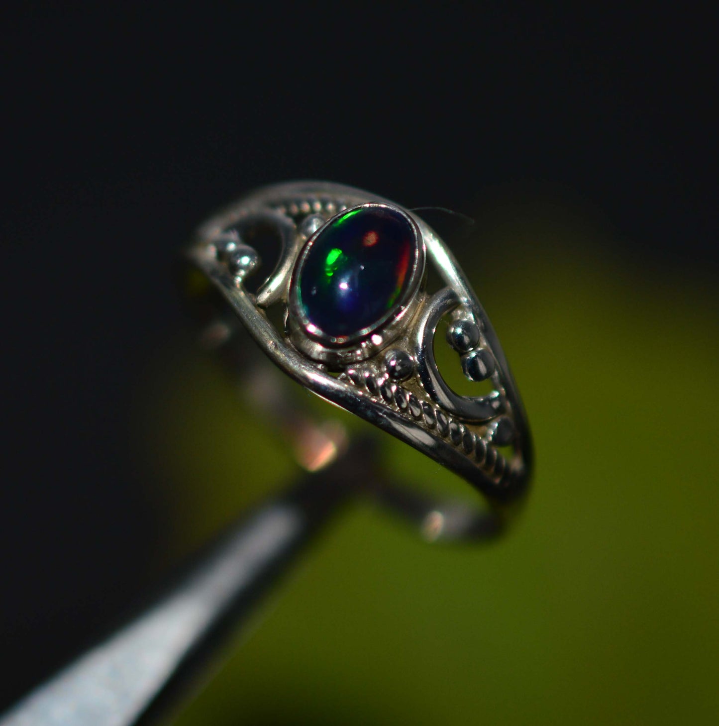 WHOLESALE 111PC 925 STERLING SILVER NATURAL BLACK ETHIOPIAN OPAL RING LOT