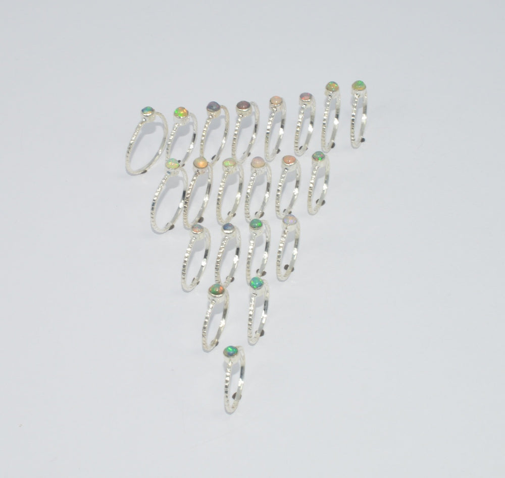 Wholesale 21Pc 925 Solid Sterling Silver Ethiopian Opal Ring Lot Gtc193