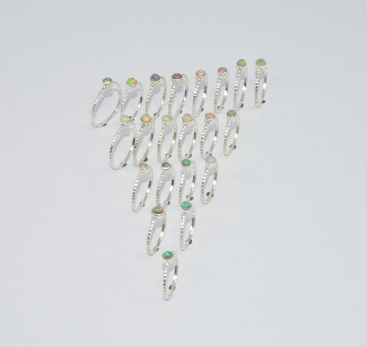 Wholesale 21Pc 925 Solid Sterling Silver Ethiopian Opal Ring Lot Gtc193