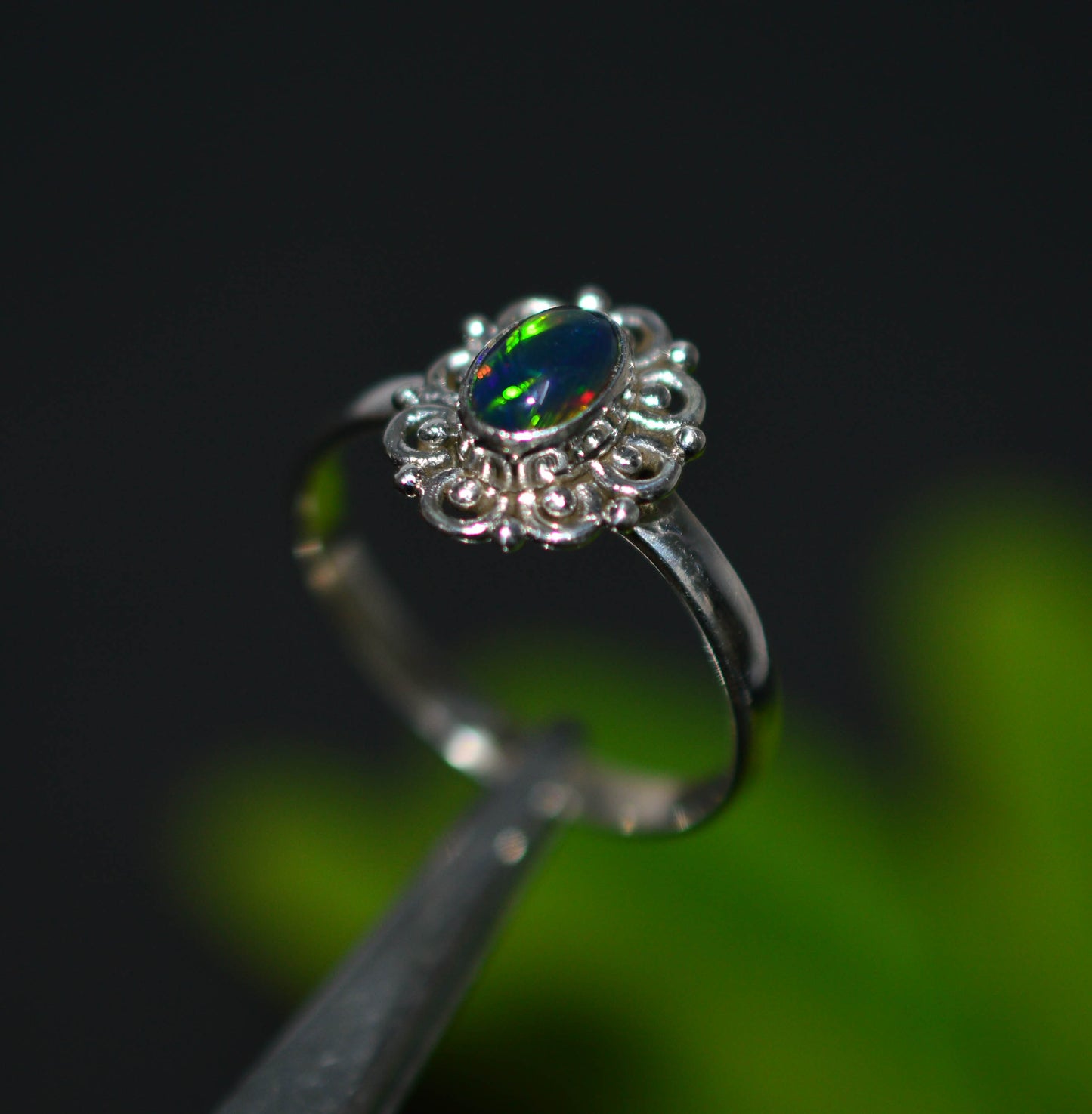WHOLESALE 5PC 925 SOLID STERLING SILVER BLACK ETHIOPIAN OPAL RING LOT