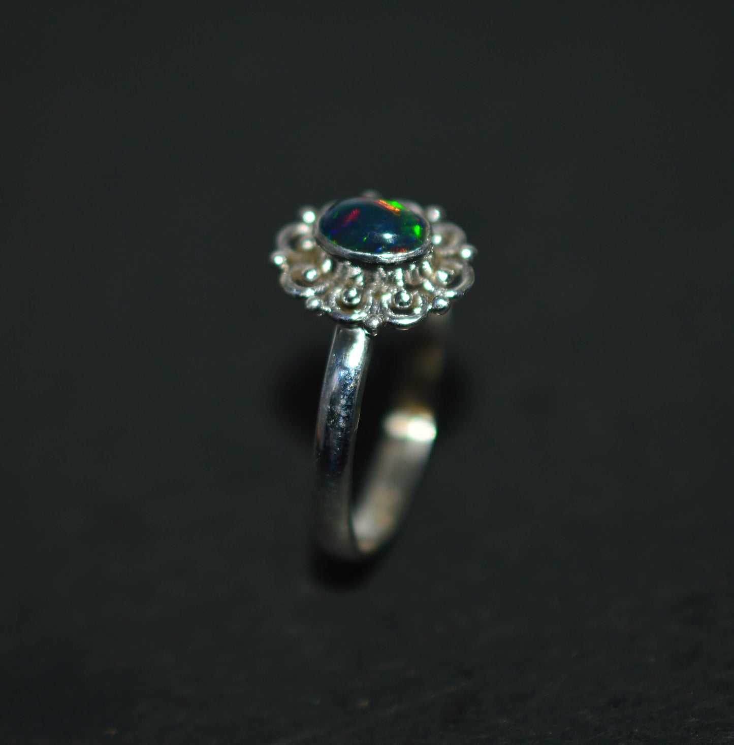 WHOLESALE 11PC 925 SOLID STERLING SILVER BLACK ETHIOPIAN OPAL RING LOT