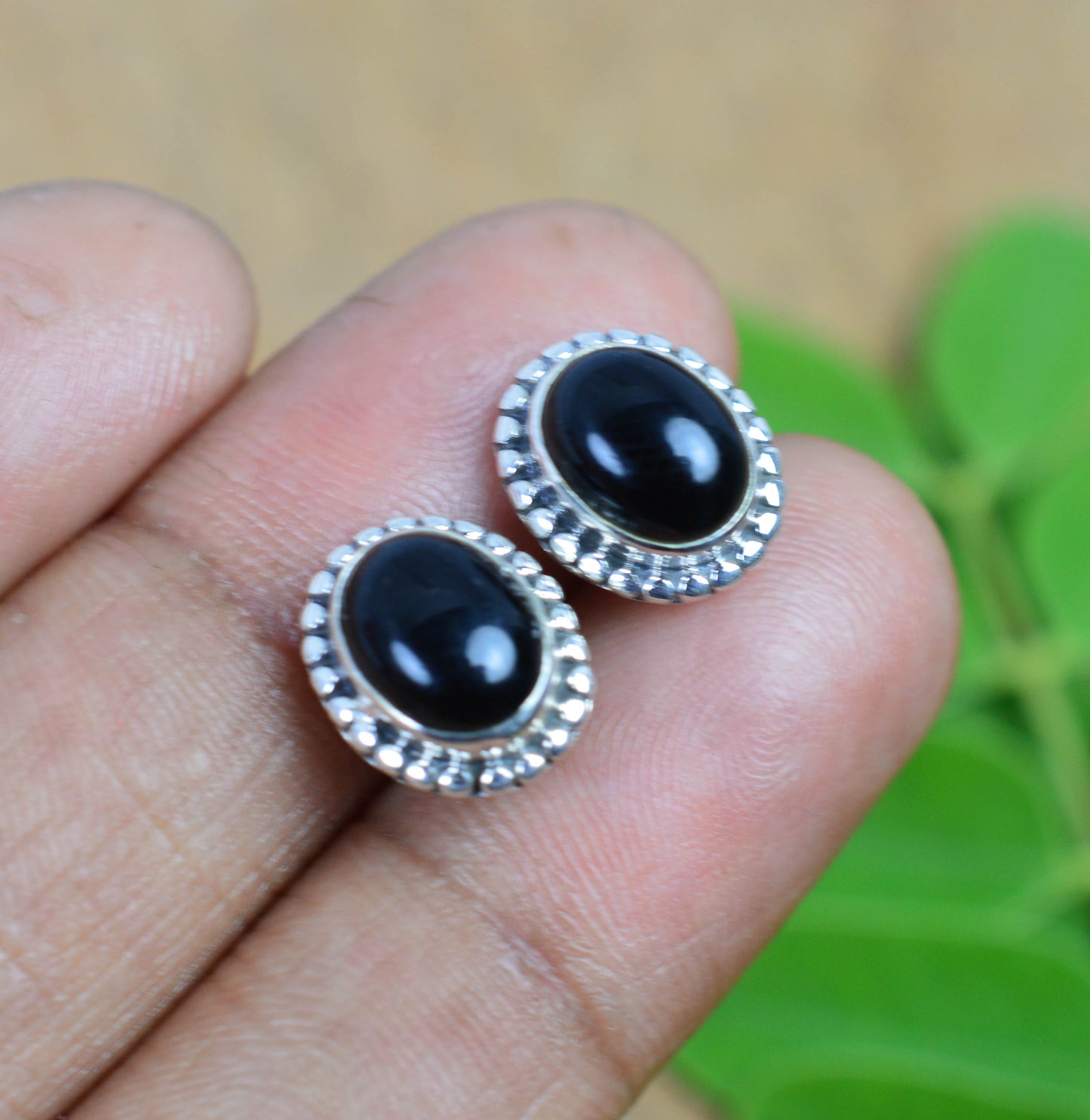 WHOLESALE 5PR 925 SOLID STERLING SILVER BLACK ONYX STUD EARRING LOT