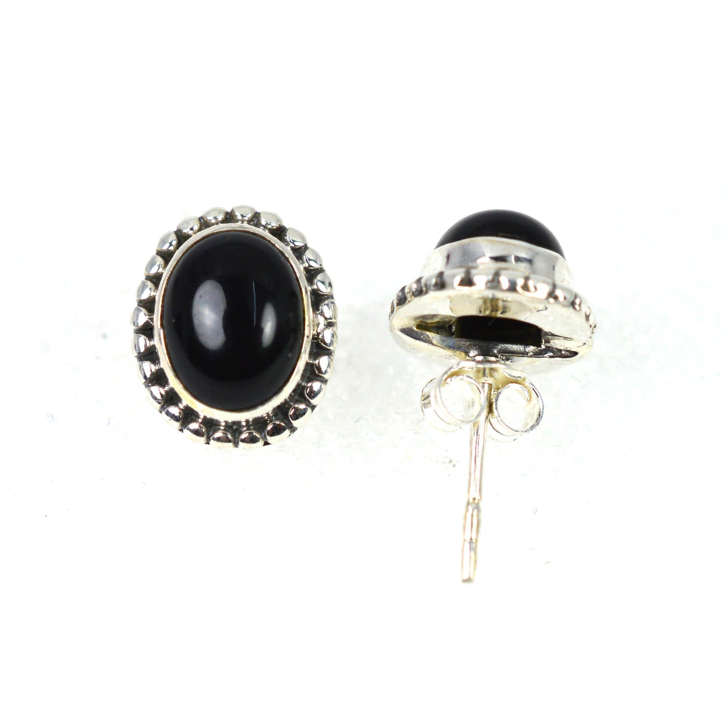 WHOLESALE 5PR 925 SOLID STERLING SILVER BLACK ONYX STUD EARRING LOT
