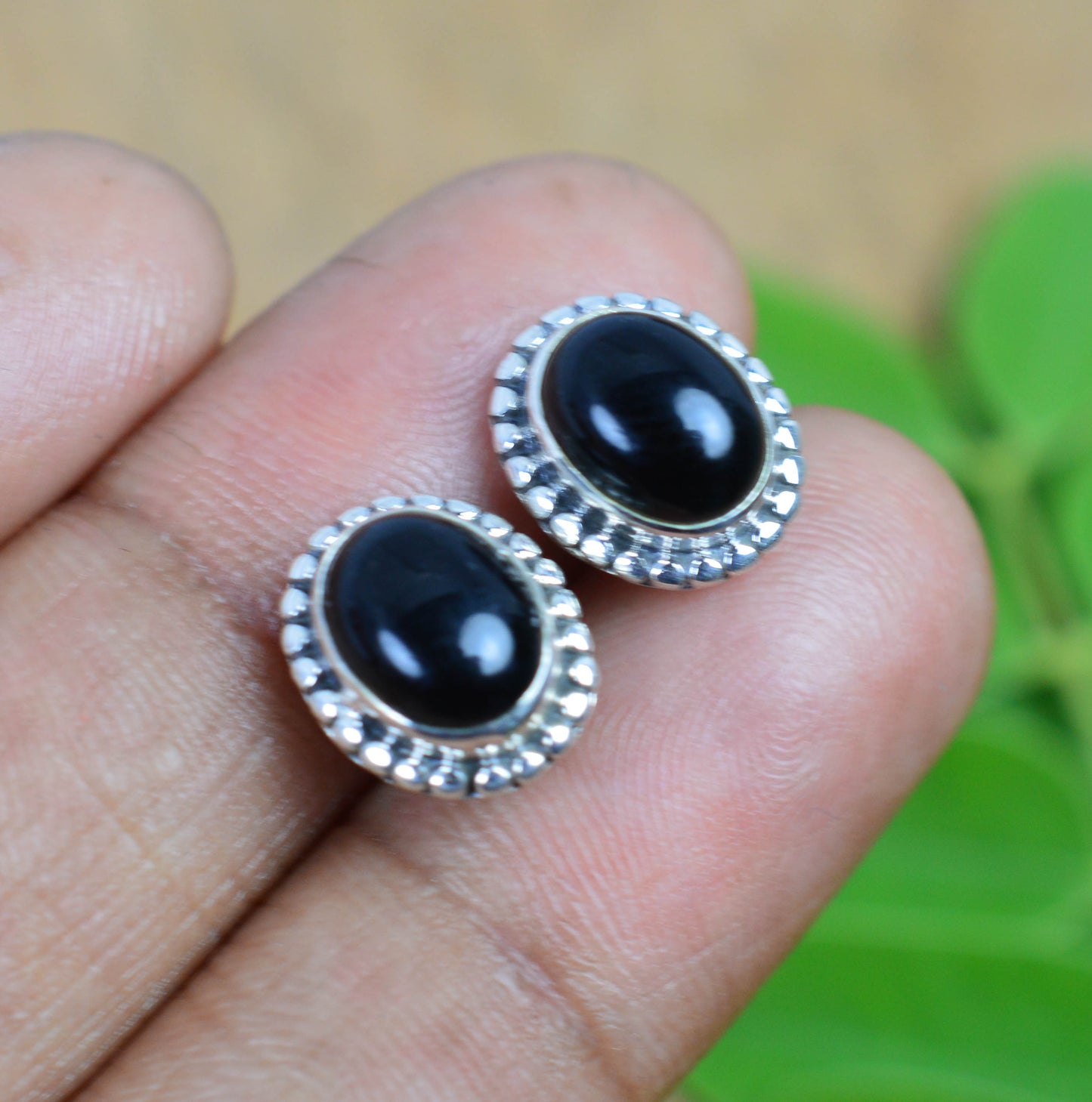 WHOLESALE 15PR 925 SOLID STERLING SILVER BLACK ONYX STUD EARRING LOT