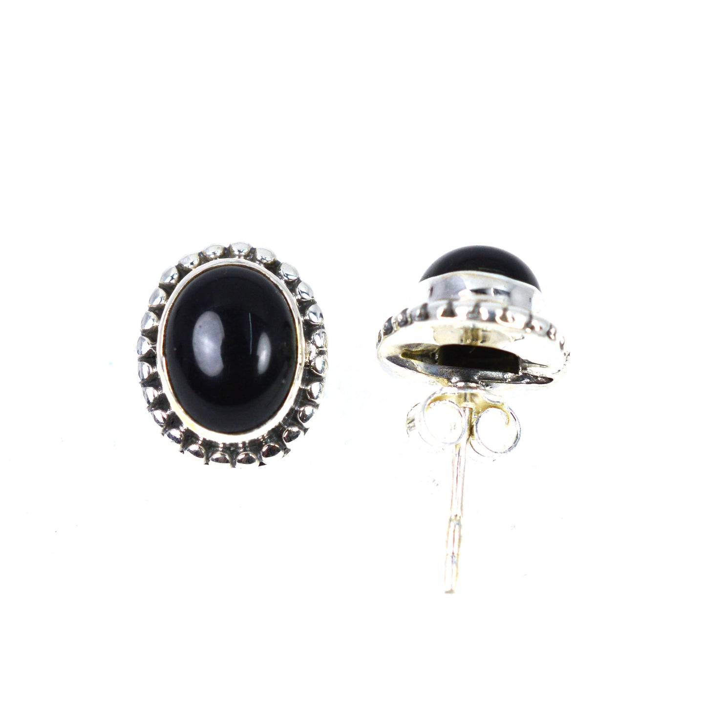 WHOLESALE 15PR 925 SOLID STERLING SILVER BLACK ONYX STUD EARRING LOT