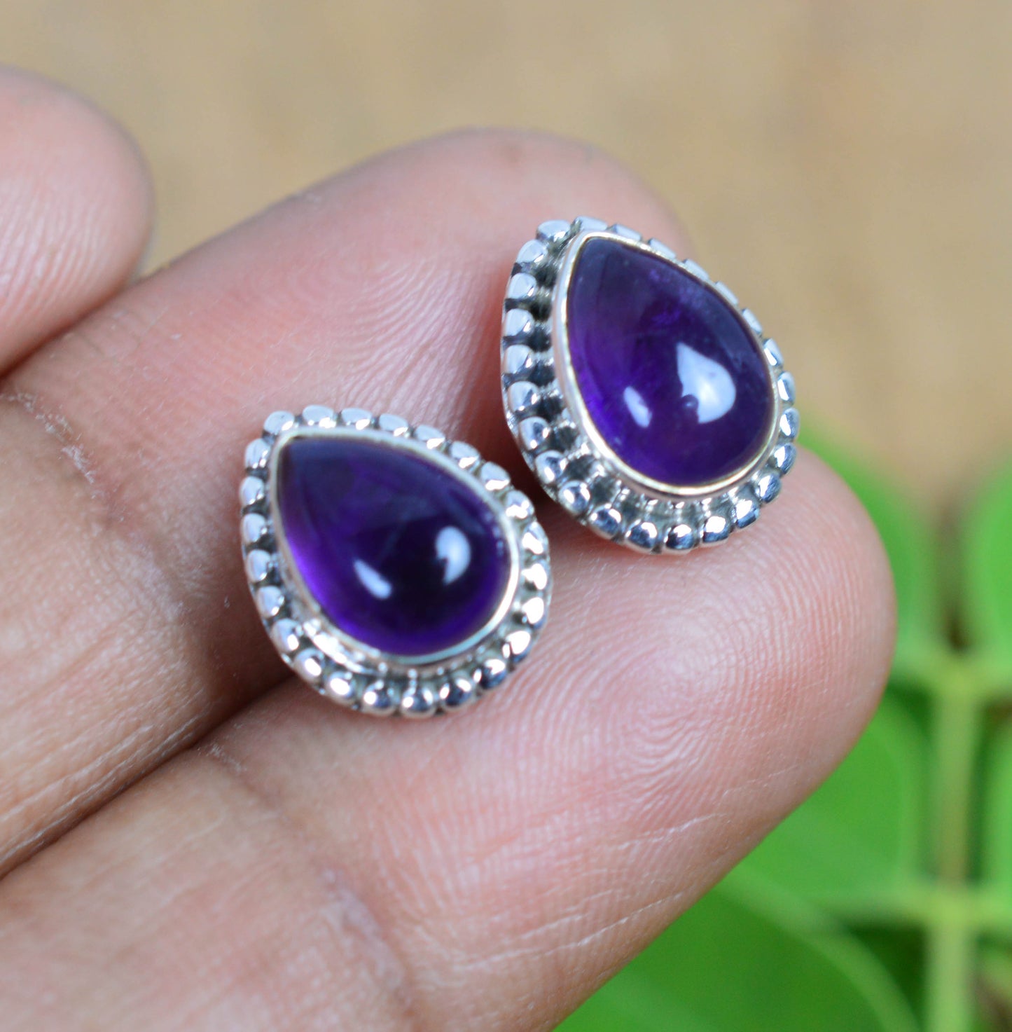 WHOLESALE 11PR 925 SOLID STERLING SILVER PURPLE AMETHYST STUD EARRING LOT