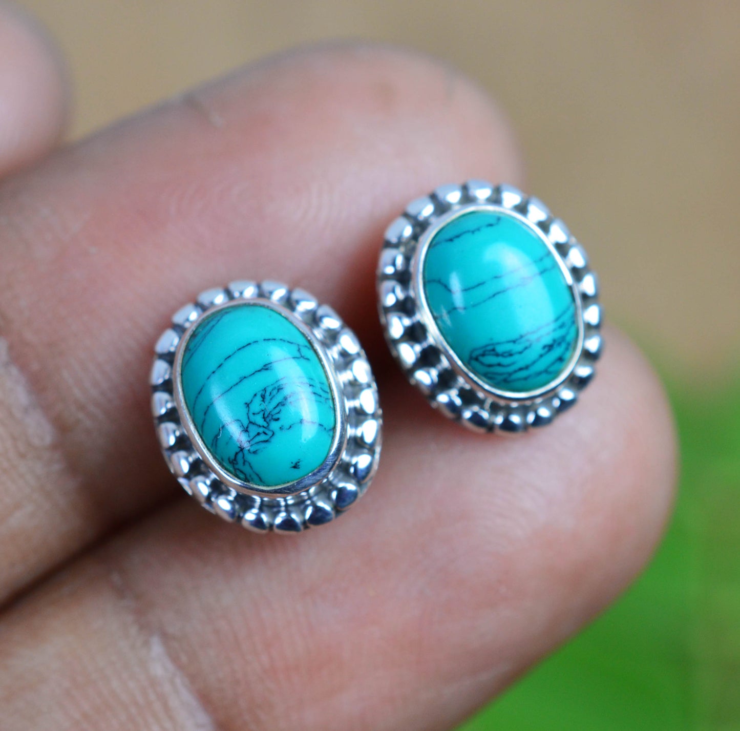 WHOLESALE 5PR 925 SOLIDSTERLING SILVER BLUE CHALCEDONY MIX STUD EARRING LOT
