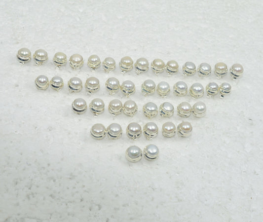 Wholesale 21Pr 925 Sterling Silver Fresh Water Pearl Stud Earring Lot Gtc201