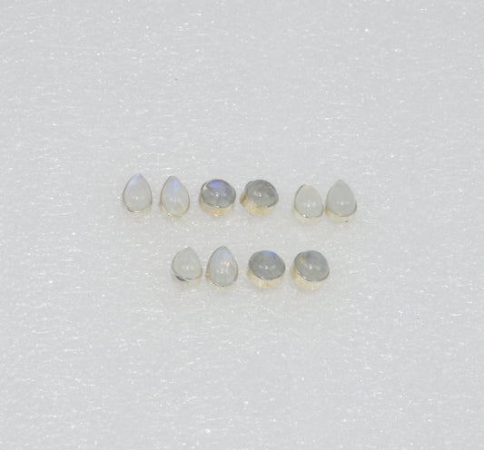 WHOLESALE 5PR925 SOLIDSTERLING SILVER RAINBOW MOON STONE STUD EARRING LOT