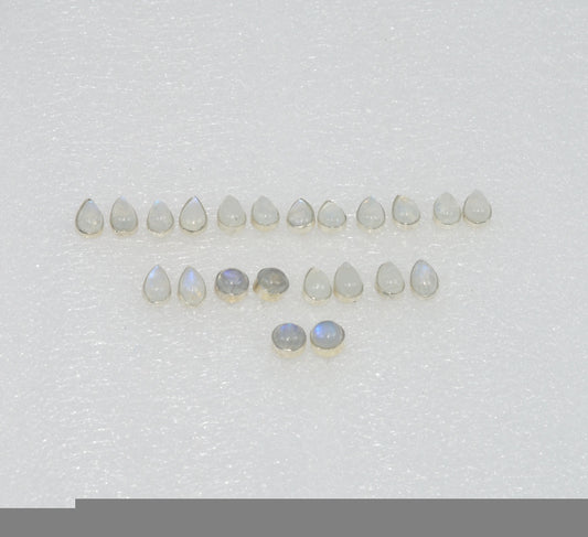 WHOLESALE 11PR925 SOLIDSTERLING SILVER RAINBOW MOONSTONE STUD EARRING LOT