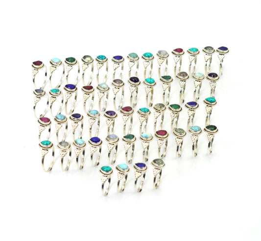 WHOLESALE 51PC 925 STERLING SILVER TURQUOISE MIX RING LOT