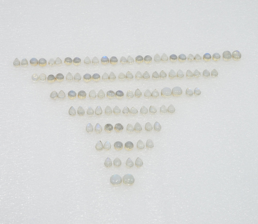 WHOLESALE 48PR925 SOLIDSTERLING SILVER RAINBOW MOONSTONE STUD EARRING LOT