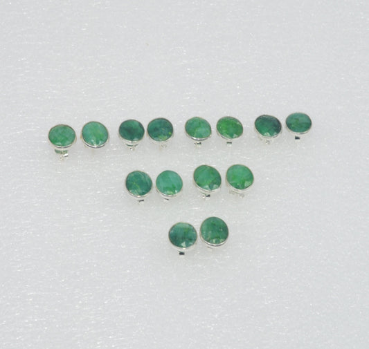 WHOLESALE 7PR 925 SILVER GREEN Simulated Emerald STUD EARRING LOT