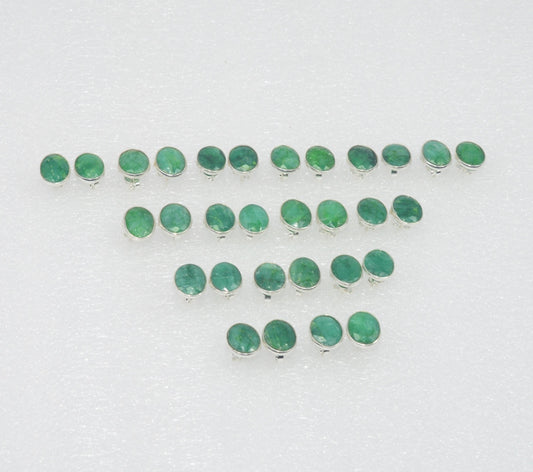 WHOLESALE 15PR 925 SILVER GREEN Simulated Emerald STUD EARRING LOT