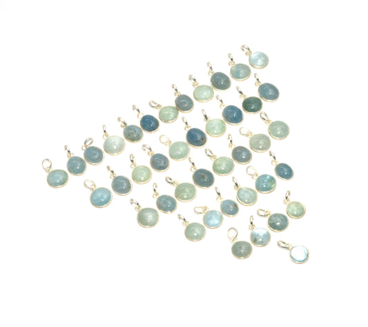 WHOLESALE 41PC 925 SOLID STERLING SILVER AQUAMARINE PENDANT LOT