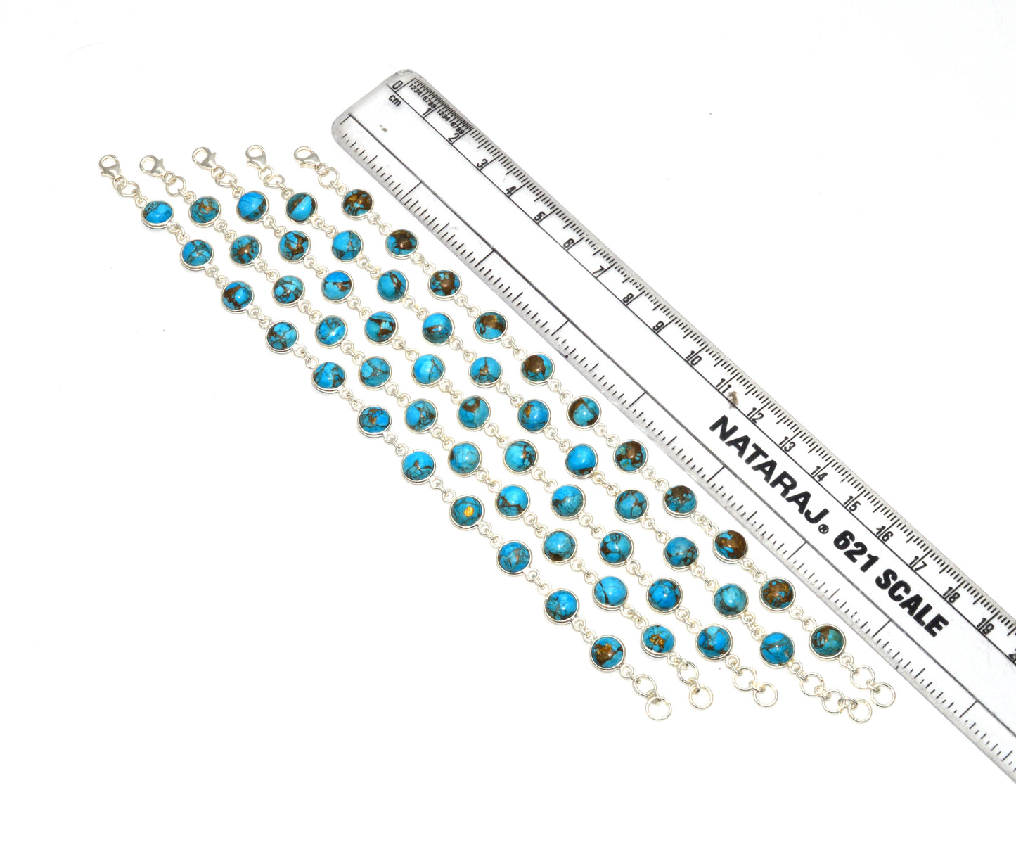 WHOLESALE 5PC 925 SOLID STERLING SILVER BLUE TURQUOISE BRACELET LOT
