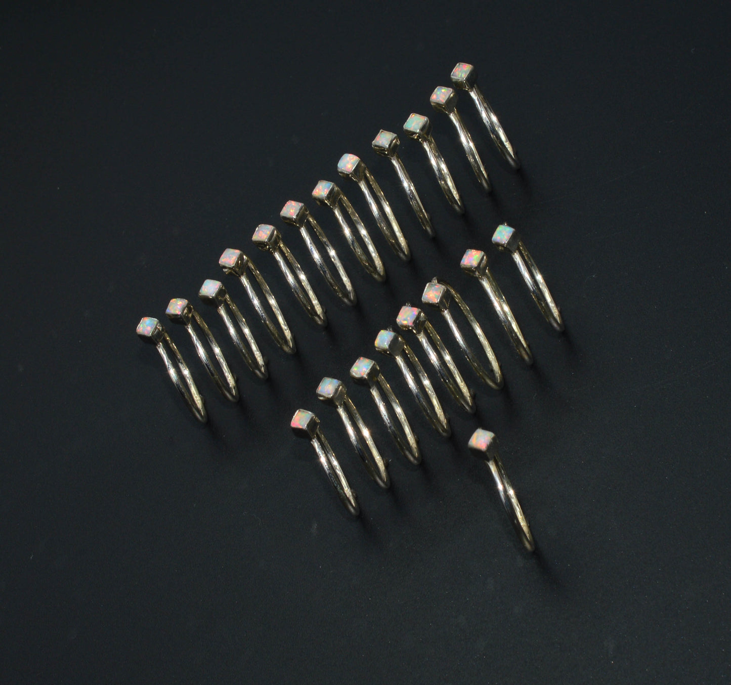 WHOLESALE 925 21PC SOLID STERLING SILVER LAB ETHIOPIAN OPAL RING LOT