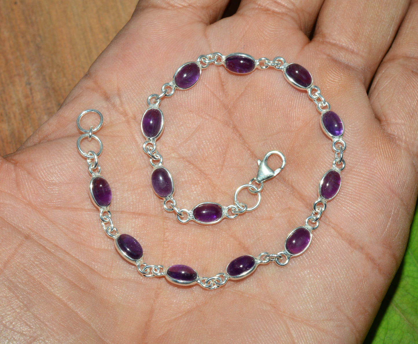 WHOLESALE 925 5PC SOLID STERLING SILVER PURPLE AMETHYST BRACELET LOT
