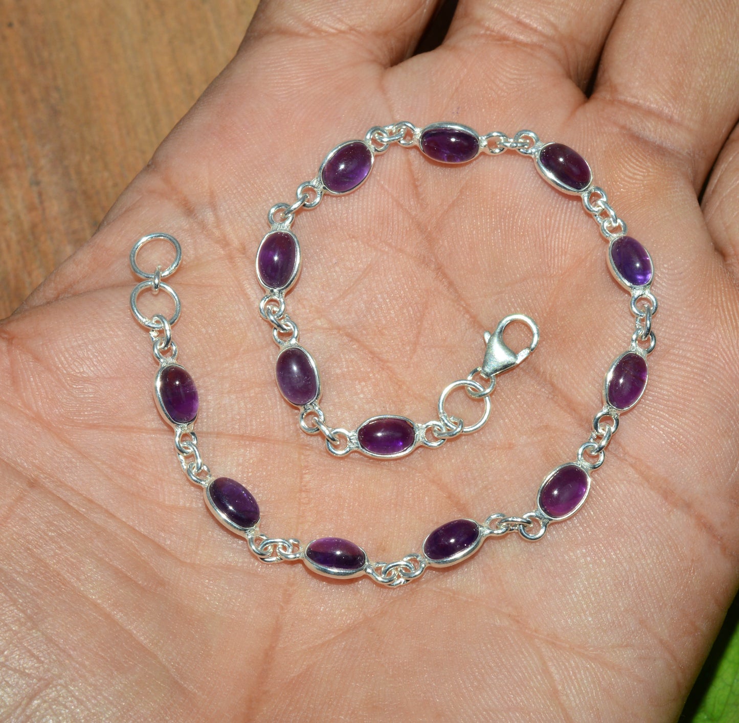 WHOLESALE 925 11PC SOLID STERLING SILVER PURPLE AMETHYST BRACELET LOT