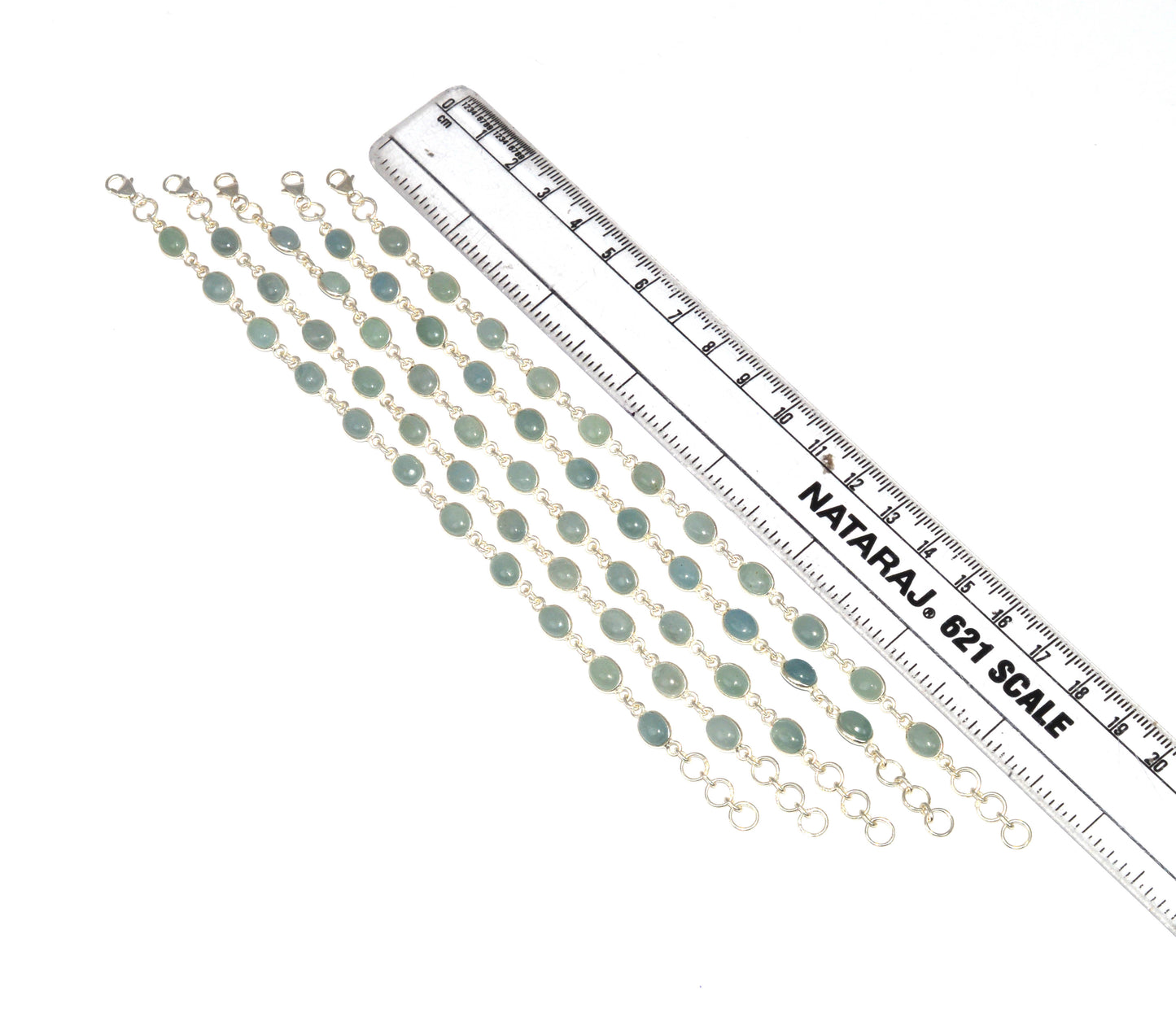 WHOLESALE 925 5PC SOLID STERLING SILVER AQUAMARINE BRACELET LOT
