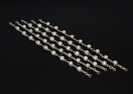 WHOLESALE 925 5PC SOLID STERLING SILVER FRESHWATER PEARL BRACELET LOT