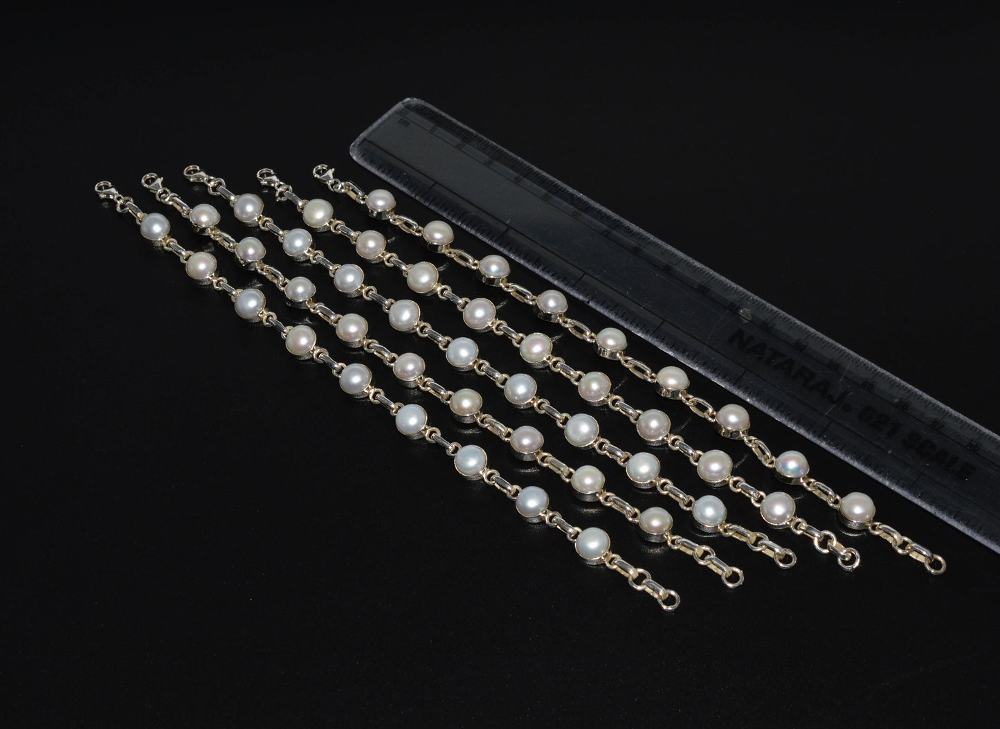 WHOLESALE 925 5PC SOLID STERLING SILVER FRESHWATER PEARL BRACELET LOT