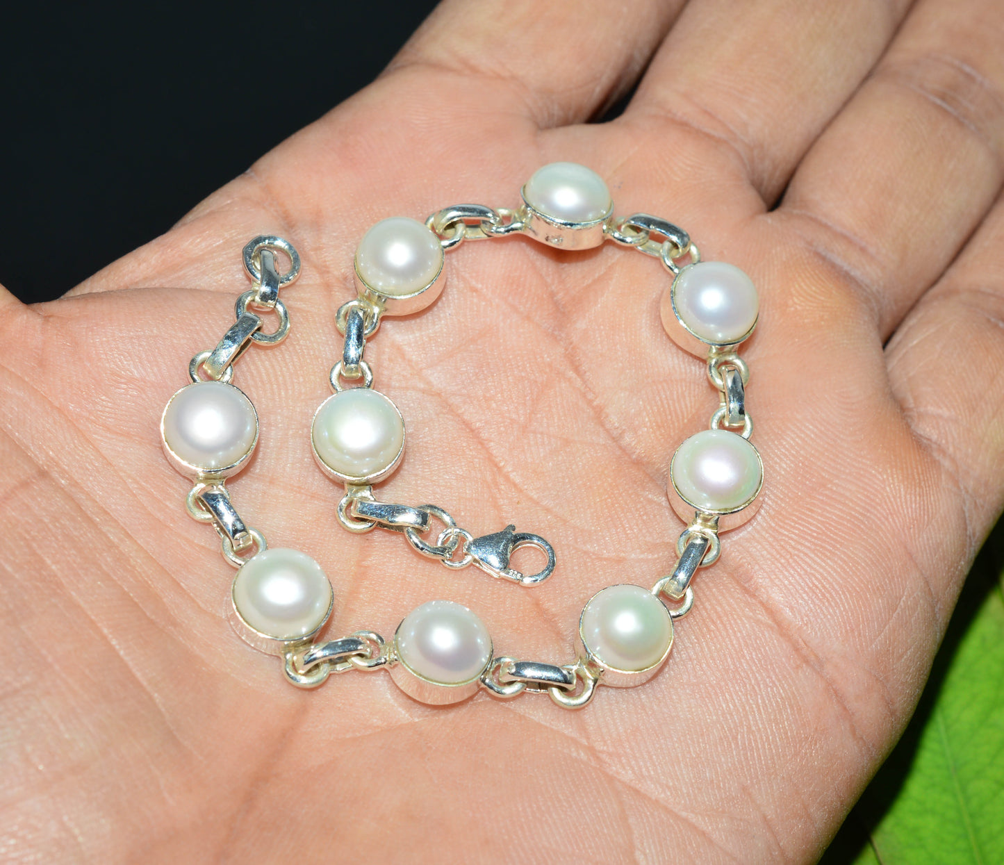 WHOLESALE 925 5PC SOLID STERLING SILVER FRESHWATER PEARL BRACELET LOT